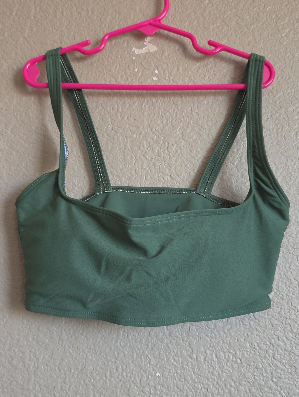 SHEIN Olive Green Double-Strap Sports Bralette